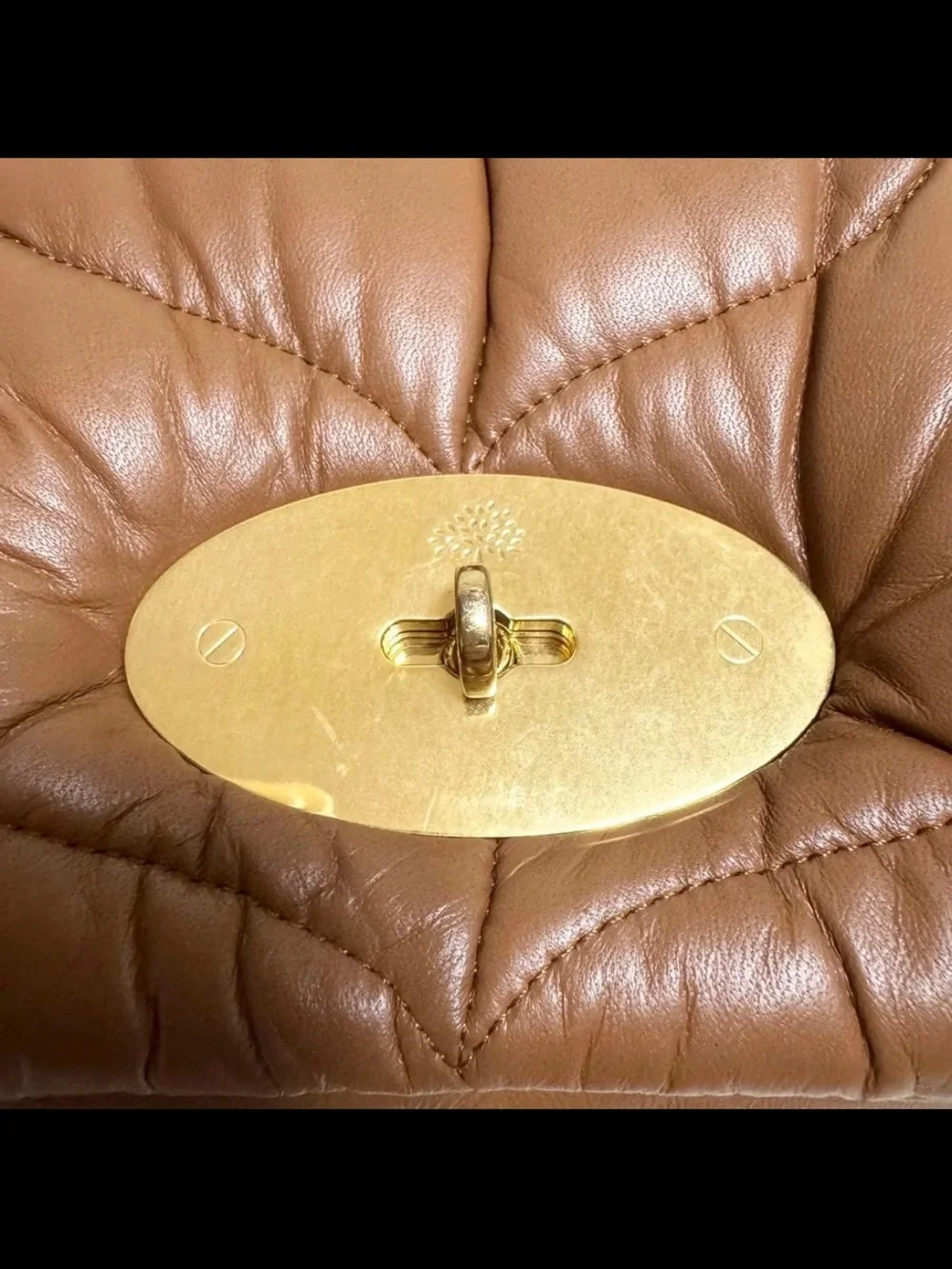 Mulberry Brown Quilted Leather Shoulder Bag with Gold Hardware